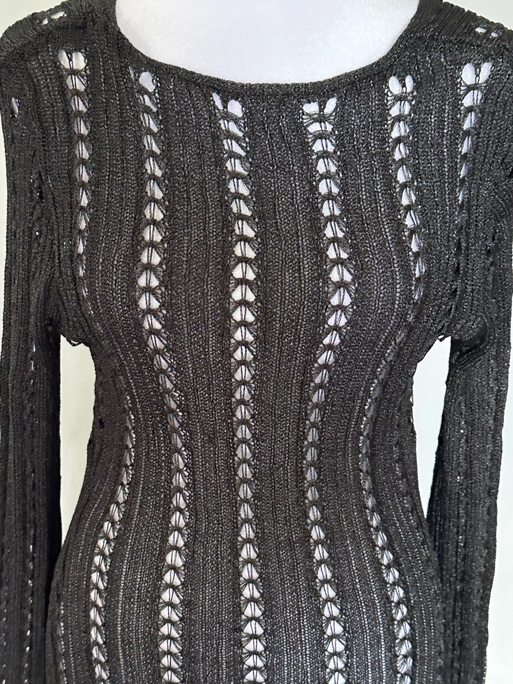 MUSERA Gothic Beach Vacation Dark Essential Stylish Bodycon Long Sleeve Coverup - Picture 3 of 5